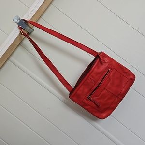 Fossil Red Leather Cross Body Shoulder Bag